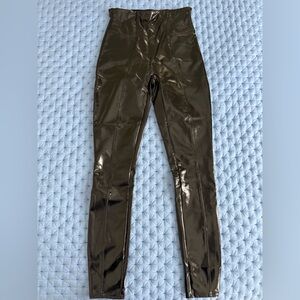 SPANX Black Faux Patent Leather Leggings